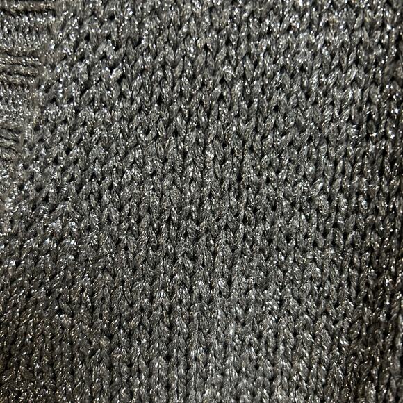 J Crew Metallic Silver Button Down Cardigan Small Holiday Christmas New Years - Picture 3 of 9